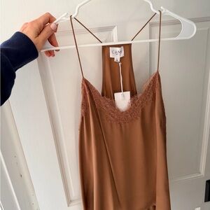 Cami NYC Brown Lace Trim Camisole